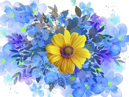 Yellow and Blue by Ata Alishahi art print