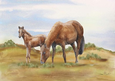 Farm Animal In Pasture D by Jean Plout art print