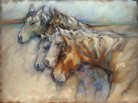 Five Horses by Susan Edison art print
