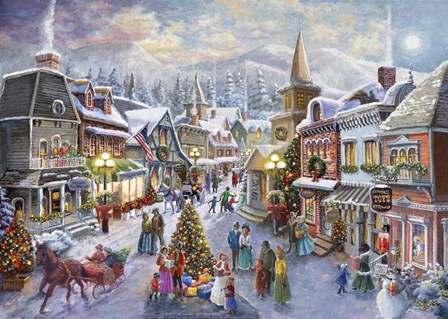 Victorian Christmas Village by Nicky Boehme art print