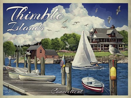 Thimble Islands Conn by Old Red Truck art print