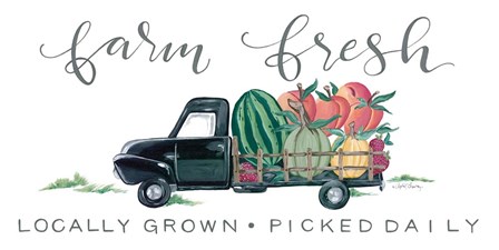 Farm Fresh Produce Truck by April Chavez art print