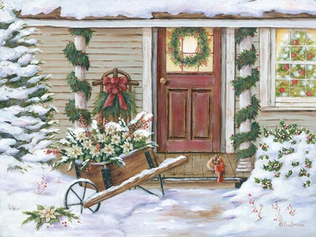 Holiday Porch by Pam Britton art print