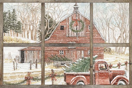 Christmas Barn View by Cindy Jacobs art print