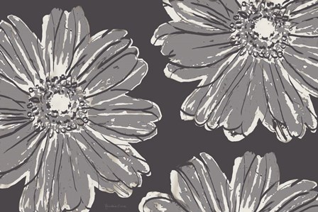 Flower Pop Sketch V-Shades of Grey by Marie-Elaine Cusson art print