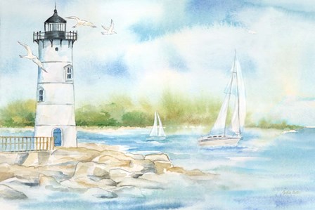 East Coast Lighthouse landscape I by Cynthia Coulter art print