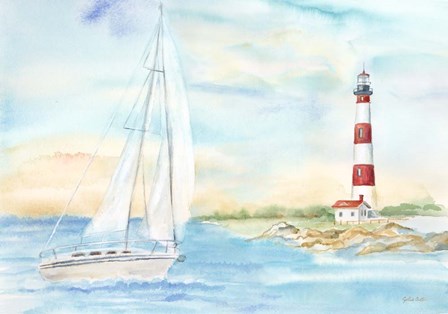 East Coast Lighthouse landscape II by Cynthia Coulter art print
