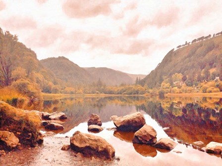Lakeside in Autumn by Studio Grafiikka art print