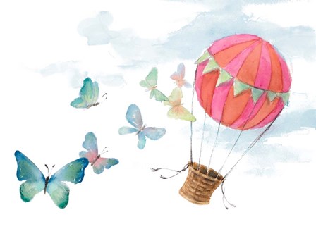 Fluttering Hot Balloon Ride by Lanie Loreth art print
