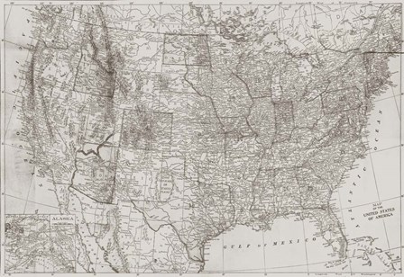Natural US Map by Dan Meneely art print