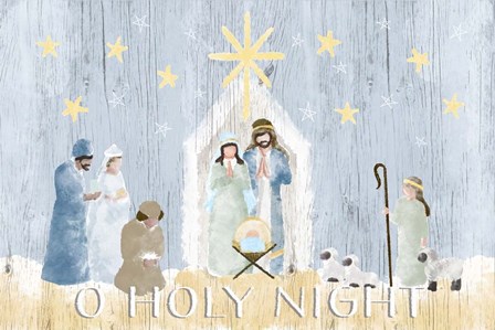 O Holy Night Nativity by Andi Metz art print