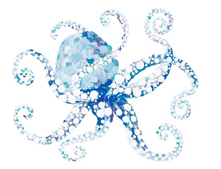 Azul Dotted Octopus I by Gina Ritter art print