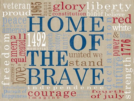 Home of the Brave by SD Graphics Studio art print