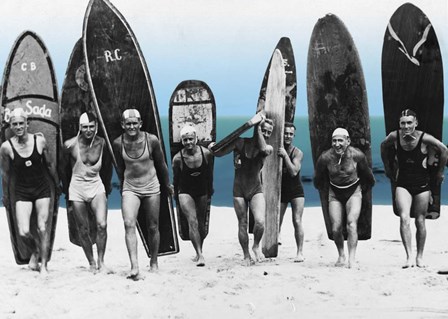 Surf's Up, Boys 1922 by Tina Lavoie art print
