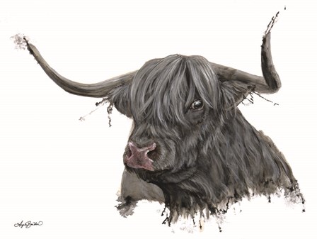 Ethel the Highland Cow by Angela Bawden art print