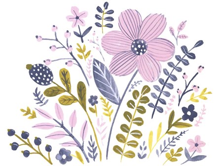 Sweet Folk Florals III by Jennifer Parker art print