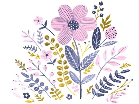 Sweet Folk Florals IV by Jennifer Parker art print