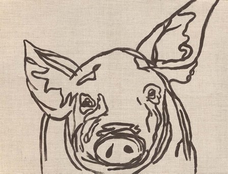 Farm Sketch Pig by Kathleen Bryan art print