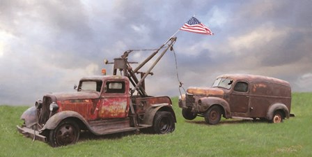 Two Truck Rescue by Lori Deiter art print