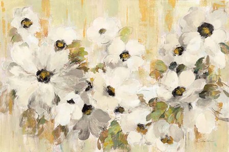 White and Green Bloom by Silvia Vassileva art print