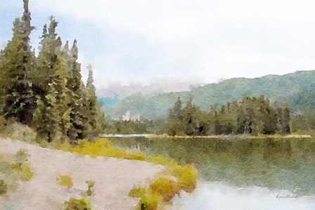 Mountain Lakeshore No. 4 by Ramona Murdock art print