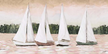 White Sails At Sunset by Julie DeRice art print