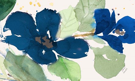 Blue Watercolor Flowers I by Lanie Loreth art print