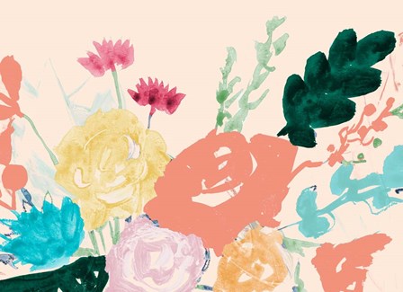 Bright Bursting Floral by Robin Maria art print