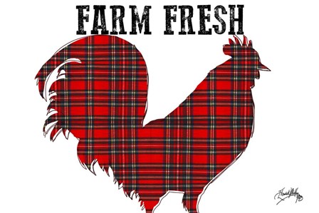 Farm Fresh Plaid Rooster by Elizabeth Medley art print