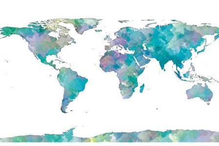 World Map Watercolor by SD Graphics Studio art print