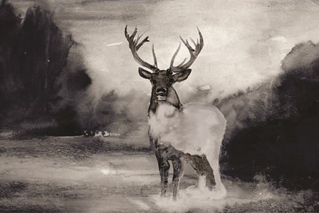 Bull in Forest 1 by Stellar Design Studio art print