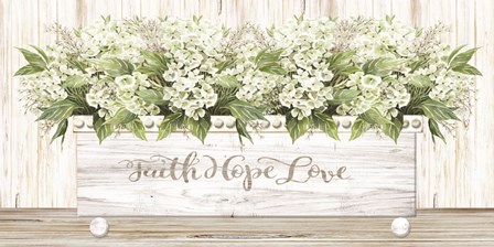 Faith Hope Love Wood Box by Cindy Jacobs art print