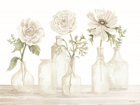 Bottles and Flowers I by Cindy Jacobs art print