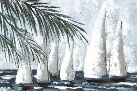 Sailboats Behind the Palms by Dogwood Portfolio art print