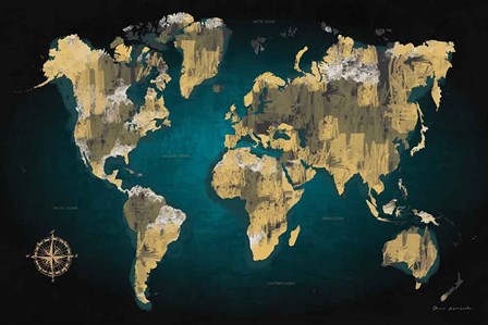Sketched World Map by Omar Escalante art print