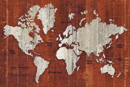 Old World Map Rust by Wild Apple Portfolio art print