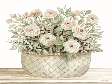 Basket of Ranunculus by Cindy Jacobs art print