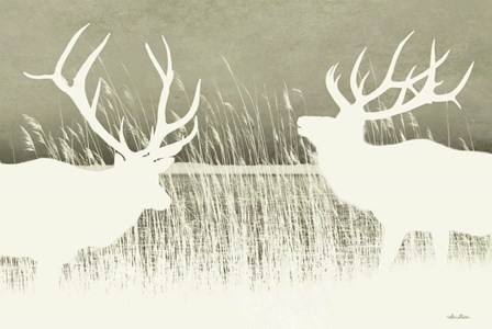 Elk Silhouettes by Lori Deiter art print