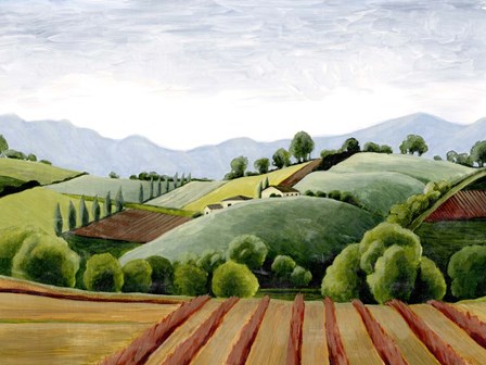 Tuscan Valley Sketch III by Grace Popp art print