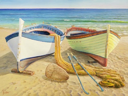 Barche Sulla Spiaggia by Adriano Galasso art print