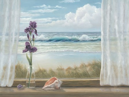 Irises on Windowsill by Georgia Janisse art print