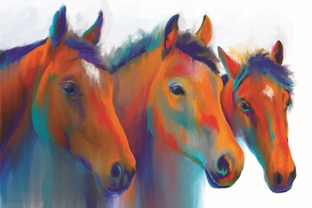 Painted Ponies by Kamdon Kreations art print