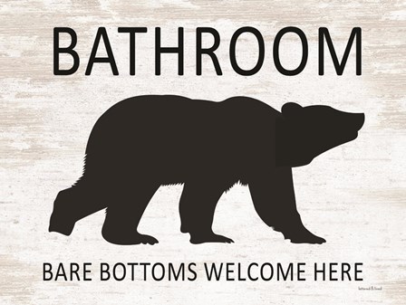 Bare Bottoms Welcome Here by Lettered &amp; Lined art print