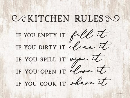 Kitchen Rules by Lettered &amp; Lined art print