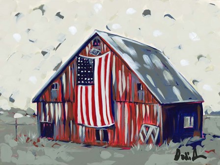Farm Pop Barn I-Flag by Jodi Augustine art print