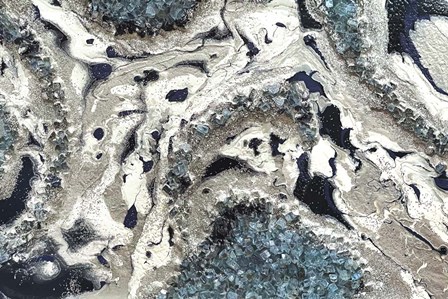 Blue Silver Marble landscape by Lee C art print