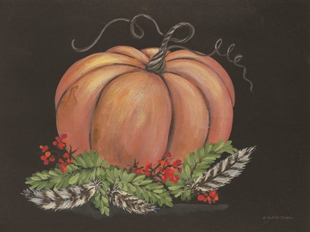 Pumpkin and Feathers by Julie Norkus art print