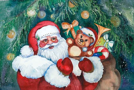 Jolly Santa by Kathleen Parr McKenna art print