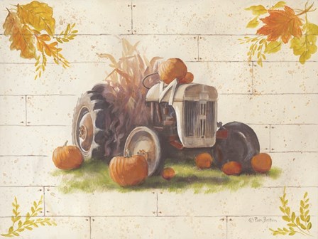 Harvest Tractor by Pam Britton art print