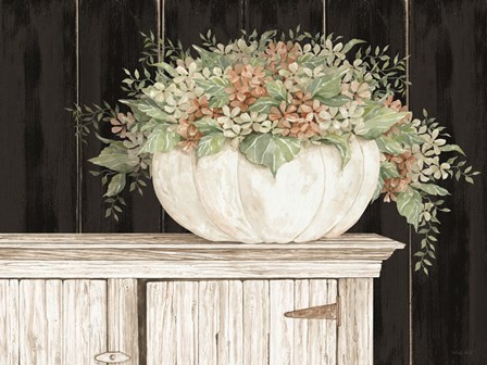 Fall Floral Pumpkin by Cindy Jacobs art print